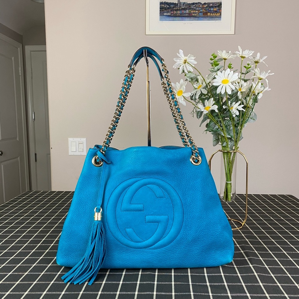 Gucci Blue Tote Bag